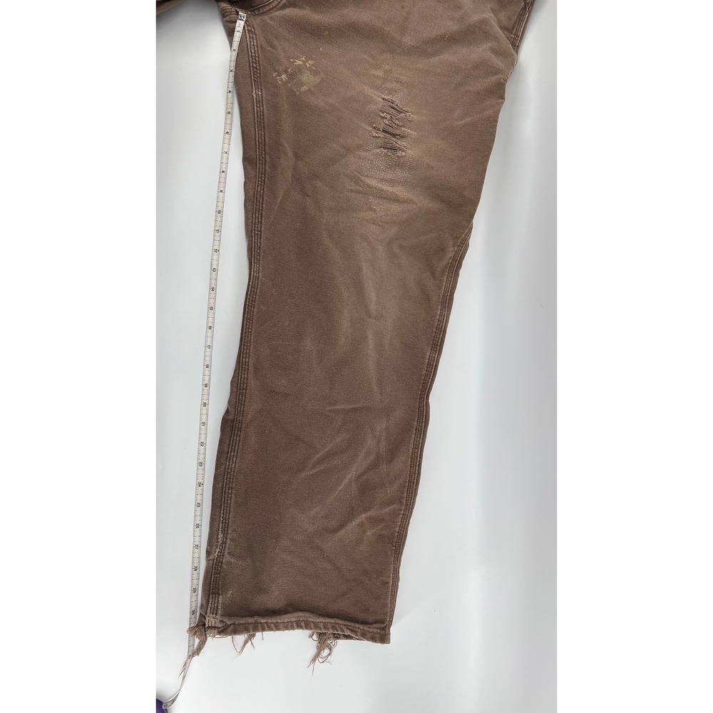 Vintage Carhartt Brown Duck Carpenter Work Pants Distressed Thrashed Mens 44x32 - Picture 9 of 12